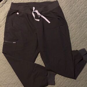 Figs Black Joggers with Zipper detail - L/P